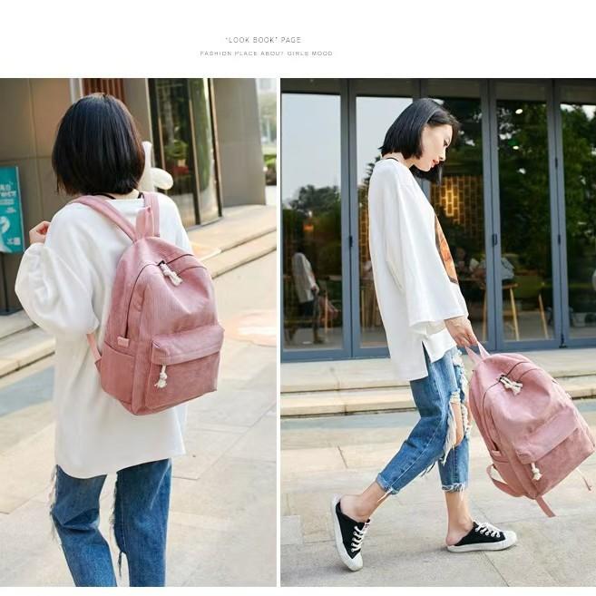 Schoolbag female Korean version Kaibo Harajuku ulzzang high school student personality velvet college style backpack female backpack