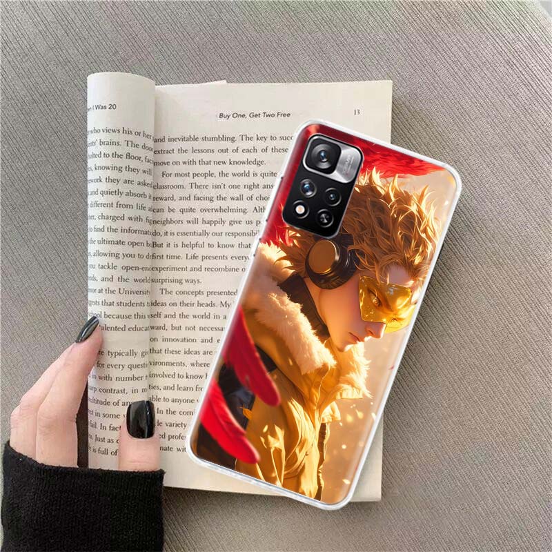 Anime MHA Hawks BNHA Phone Case For Redmi Note 13 12 Pro Plus 14 15 Pro 5G 11 11T 11E 11S 10 Pro 10S 9 9S Cover Cell Clear TPU C