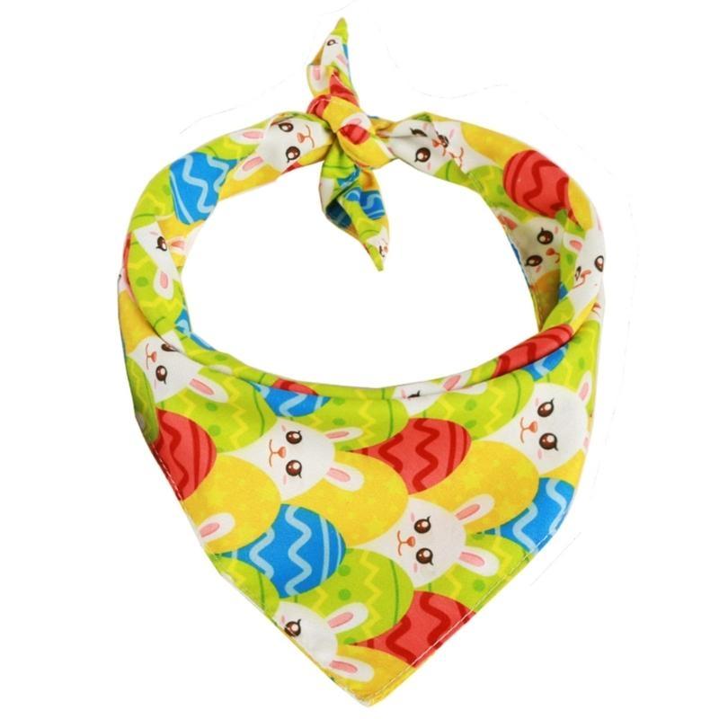 Easter Theme Dogs Scarf Pet Printed Neck Scarf Holiday Bandanas Party Accessory