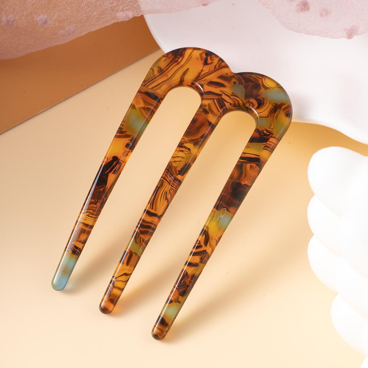 Трехзубцовая вставная расческа-заколка, инструмент для прически  ленивый пучок , U-образная заколка-шпилька, простая заколка для женщин