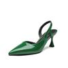 8362-B2 French Elegant Intellectual Soft Patent Leather Fashion Shoes Ins Thin Heel Pointed Head Bag Head Rear Empty Side Empty Sandals