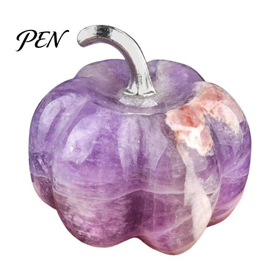 Transparent Crystal Pumpkin Charms Natural Carved Charm, Mini Gemstone Pendant Handmade Diy Craft Accessories for Jewelry DIY Making, Halloween Micro