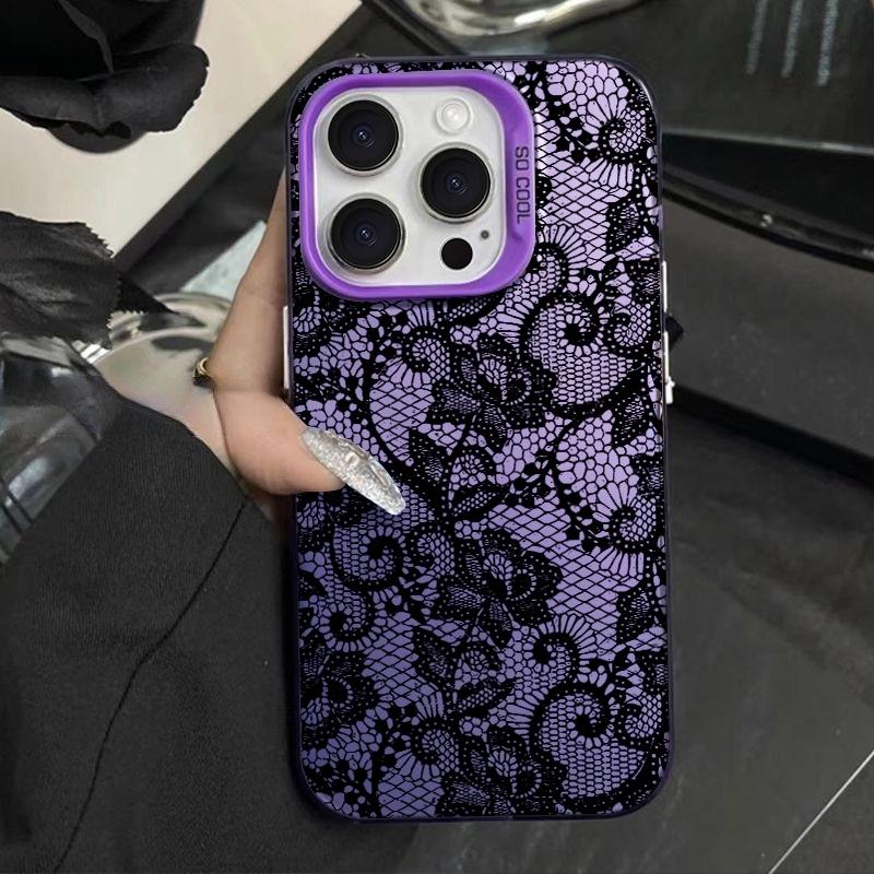 Exquisite Spitzenblume Trendiges Muster Handyhülle Für Samsung Galaxy A56 5G A36 A26 A25 A24 A16 S26 S25 Ultra S24 FE S23 S22 Abdeckung