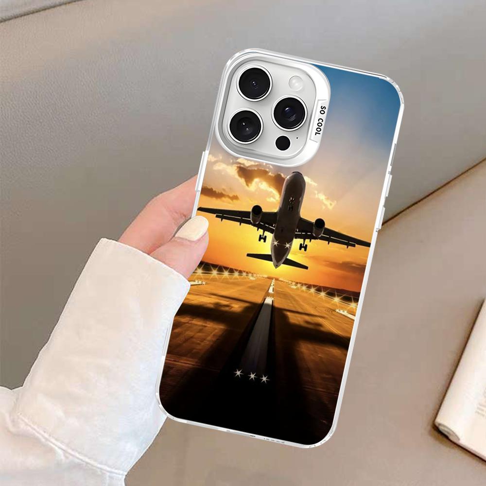 Aircraft Airplane cool Phone Case For iPhone 16 15 14 13 12 11 Pro Max X XR XSMAX 8 7 Plus Matte Shockproof Back Cover