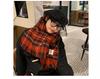 Festive Atmosphere/red Plaid Retro Scarf Female Korean Version Versatile Ins Scarf To Keep Warm Student Couple Shawl