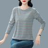 Nieuw Katoenen Groot Formaat T-shirt Lange Mouwen Dames Basis Shirt Herfst Ronde Hals Los Vlees-bedekkend Buitenste Top Trendy