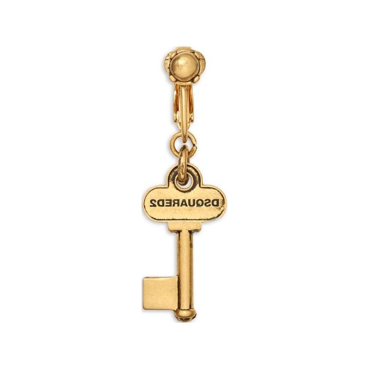Dsquared2 Key-Pendant Clip-On Single Earring Men Earrings Gold Brass ERM007837200001F009