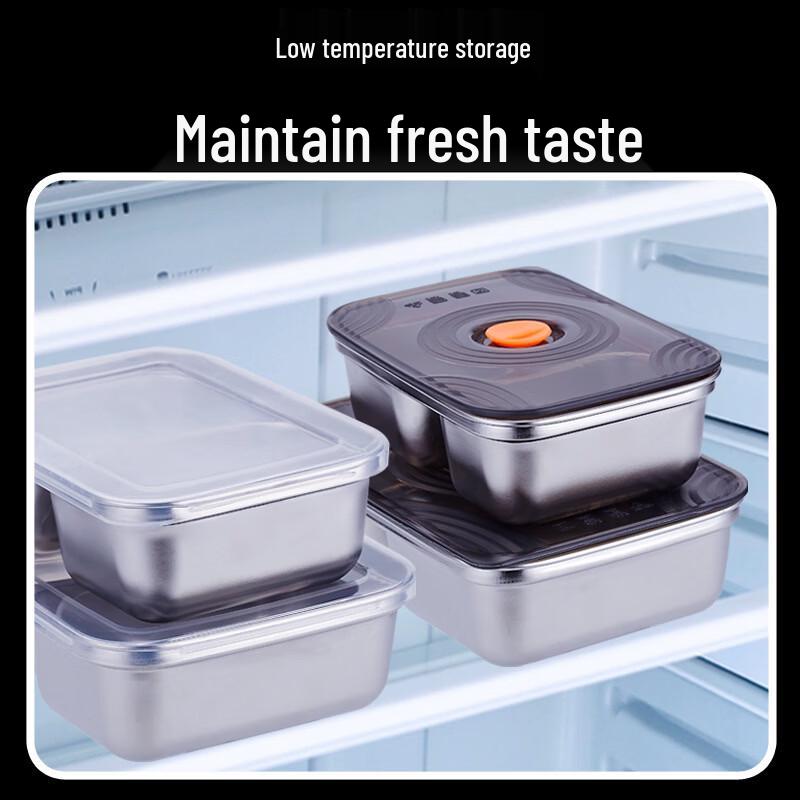 316 Stainless Steel 2-Compartment Square Bento Box