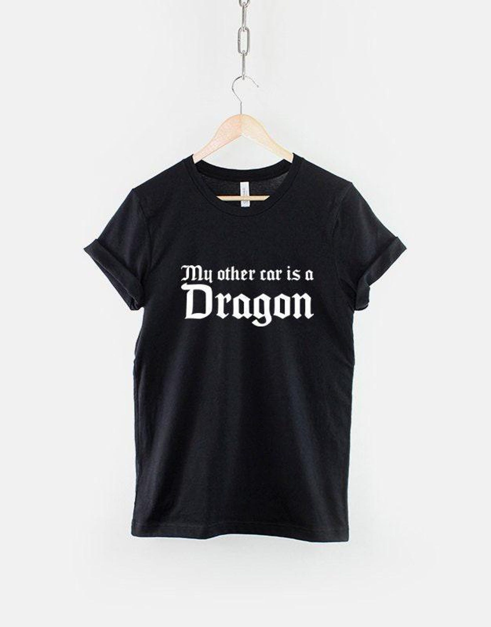 Dragon T-Shirt – Fantasy Knight Print, Soft Cotton Unisex Casual Wear S