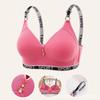 Women Wireless Comfortable Gathering Letter Strap Seamless Side Support Bra