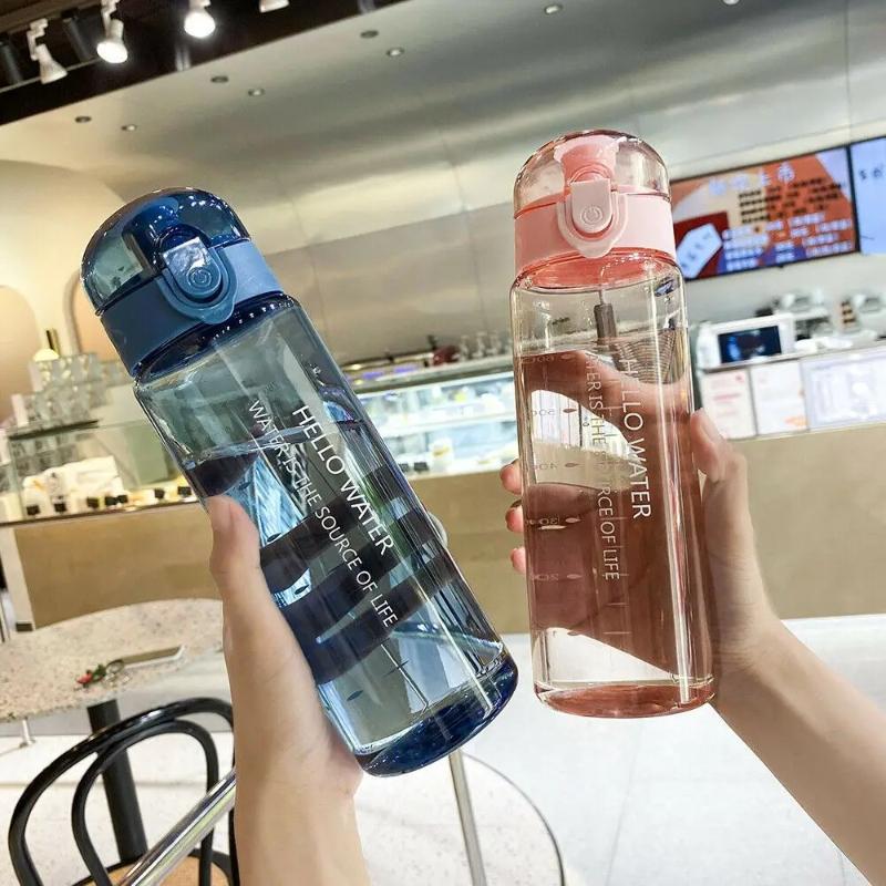 Sports Transparent Water Bottle 780ml Portable Gym Travel Clear Leakproof Drinking Bottle Frosted Bottle Large Capacity Water Cup Bouncing Plastic Cup