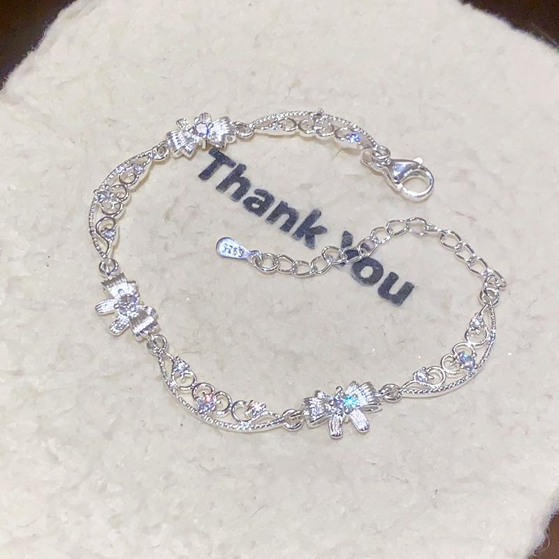 Korean Zircon Bow Lace Bracelet - Chic, High-End, Light Luxury Jewelry