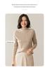Women's Cashmere Sweater - Autumn/Winter, Half-High Neck, Thin Fit, Long Sleeve Pullover, Fashion Base Layer.