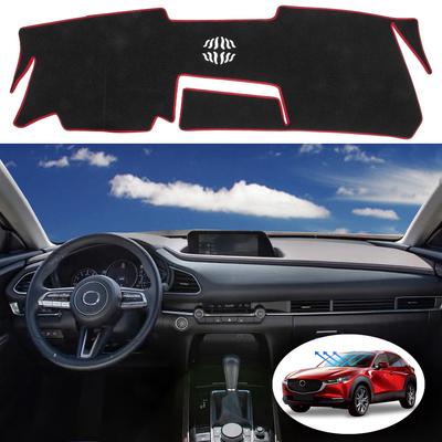 Anti Slips Dash Mat Fit For Mazda CX-30 2019-2021 Left Hand Drive Felt Fabric Dashmat Dashboard Cover Red Trim
