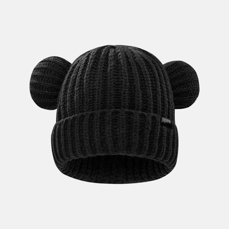 A cute cat ear knitted wool hat for children is fashionable in autumn and winter, fashionable and velvet to keep warm