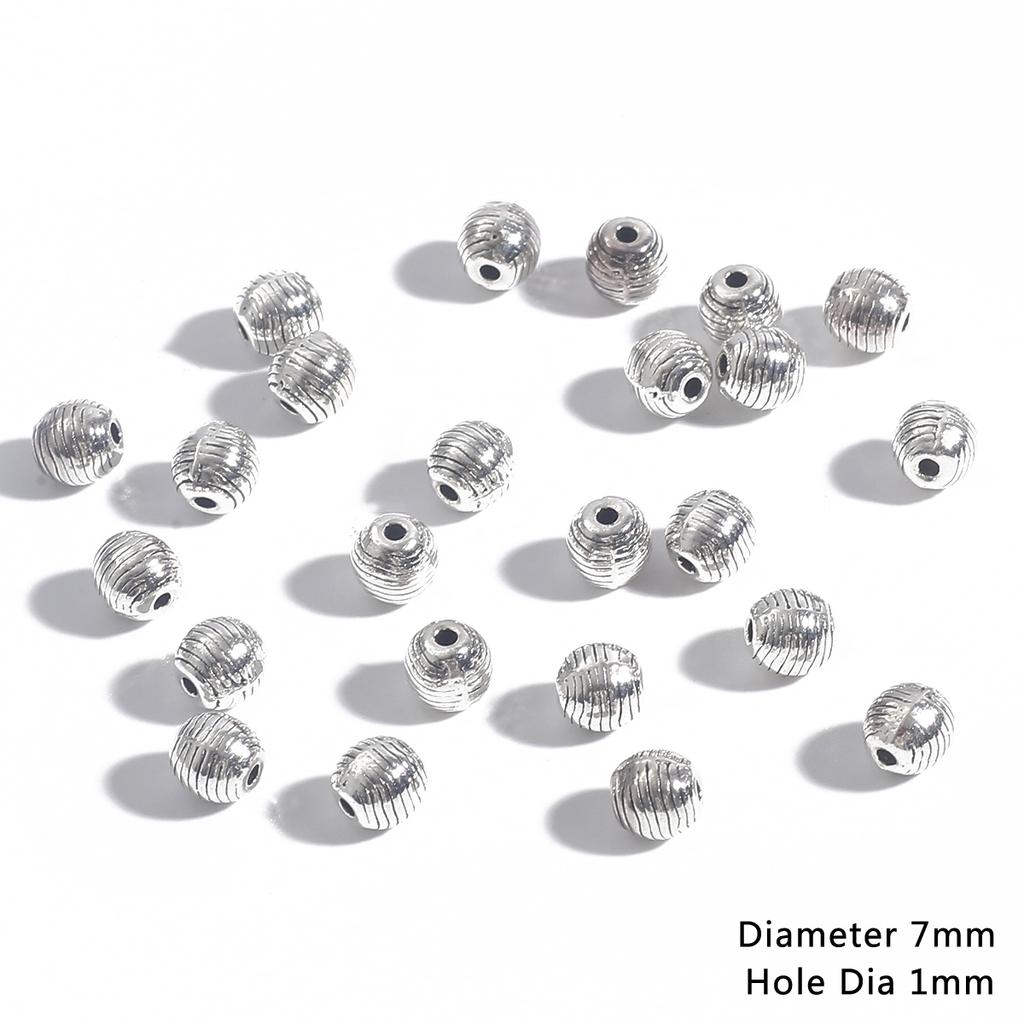 10-50 stk multidesign tibetanske sølv runde metallperler Håndverk Bønn Spacer Beads Passer DIY smykker armbånd