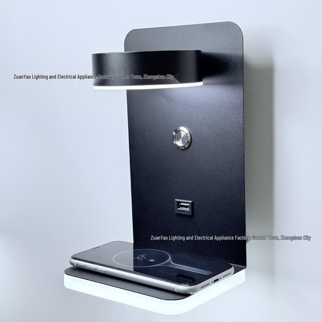 USB Charging LED Wall Lamp: Dimmable Bedroom and Study Light, No Wiring Needed