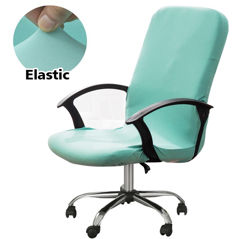 1Set Solid Color Elastic Chair Cover Thickened Internet Cafe Cinema Armchair Case Office Staff Computer Swivel Seat Cover Removable