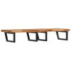 Vidaxl Wall Shelf Under Sink, Steel and Solid Acacia Wood