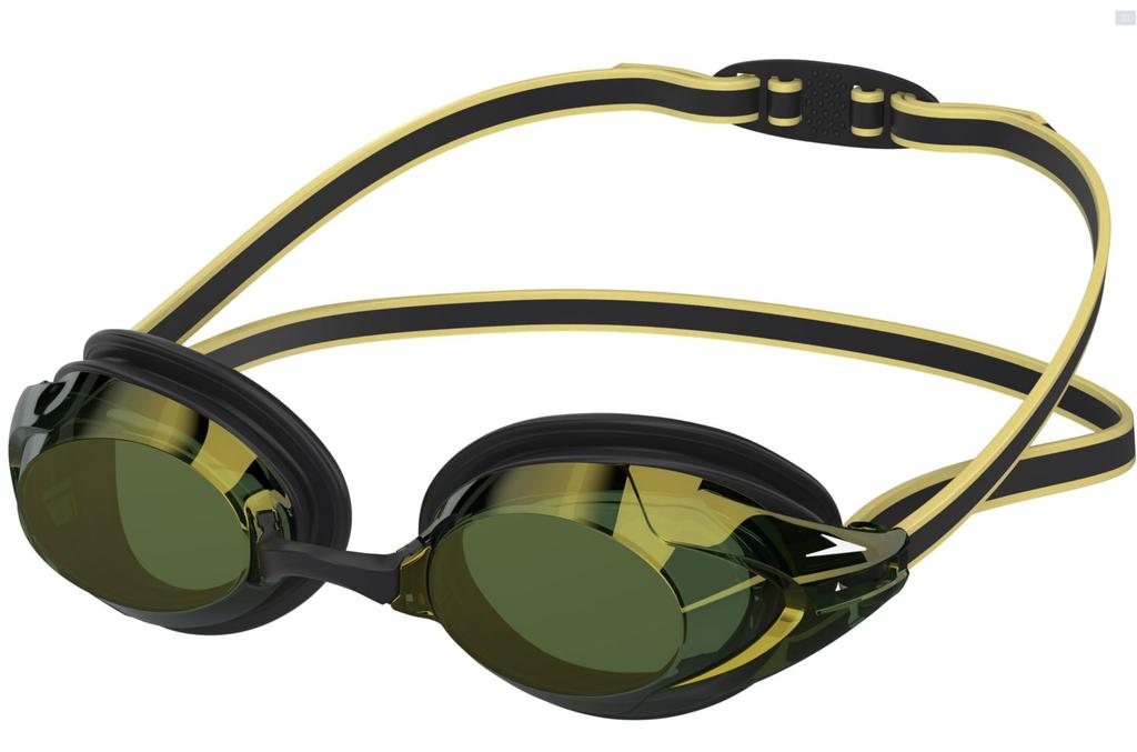 Speedo Vanquisher Mirrored 3.0 Goggles, Unisex, Black/Gold