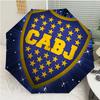 Club Atlético Boca Juniors Print Automatic Umbrella, 8 Rib Iron Frame, Plastic Handle, Suitable for Outdoor Travel &Daily , Ideal Gift