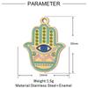 3pcs/Lot Enamel Hamsa Hand DIY Earrings Charms Heart Eye Neaclace Pendant Stainless Steel 14K Gold Color Jewelry Accessory