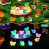 50Pc Luminous Mini Chicken Figurines Resin Miniature Animals Tiny Chickens For Dollhouse Micro Landscape Diy Outdoor Party Decor