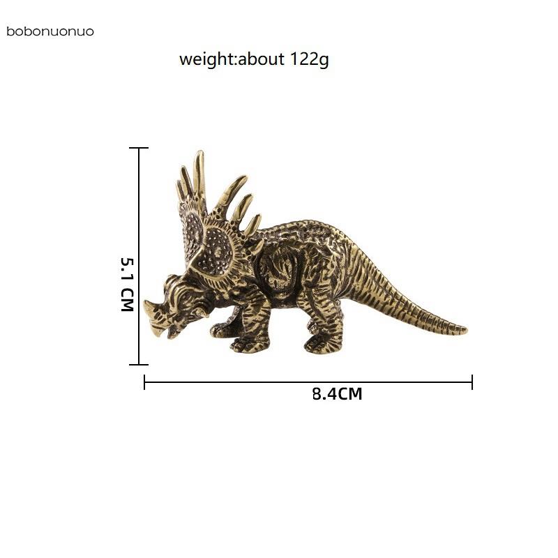 

Латунная статуэтка юрского динозавра стиракозавра, украшения для офисного стола, чайные питомцы, поделки, фигурки животных, миниатюры, игрушки, подарки