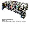Holiday Wall Decor Halloween Skull Foil Fringe Curtain, Iridescent Disposable Tablecloth, Theme Decoration Table Cover Tinsel Backdrop for Party