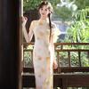 Yellow National Style New Chinese Long Improved Cheongsam 1011 New Young Women's High-end Retro Short Sleeves Summer