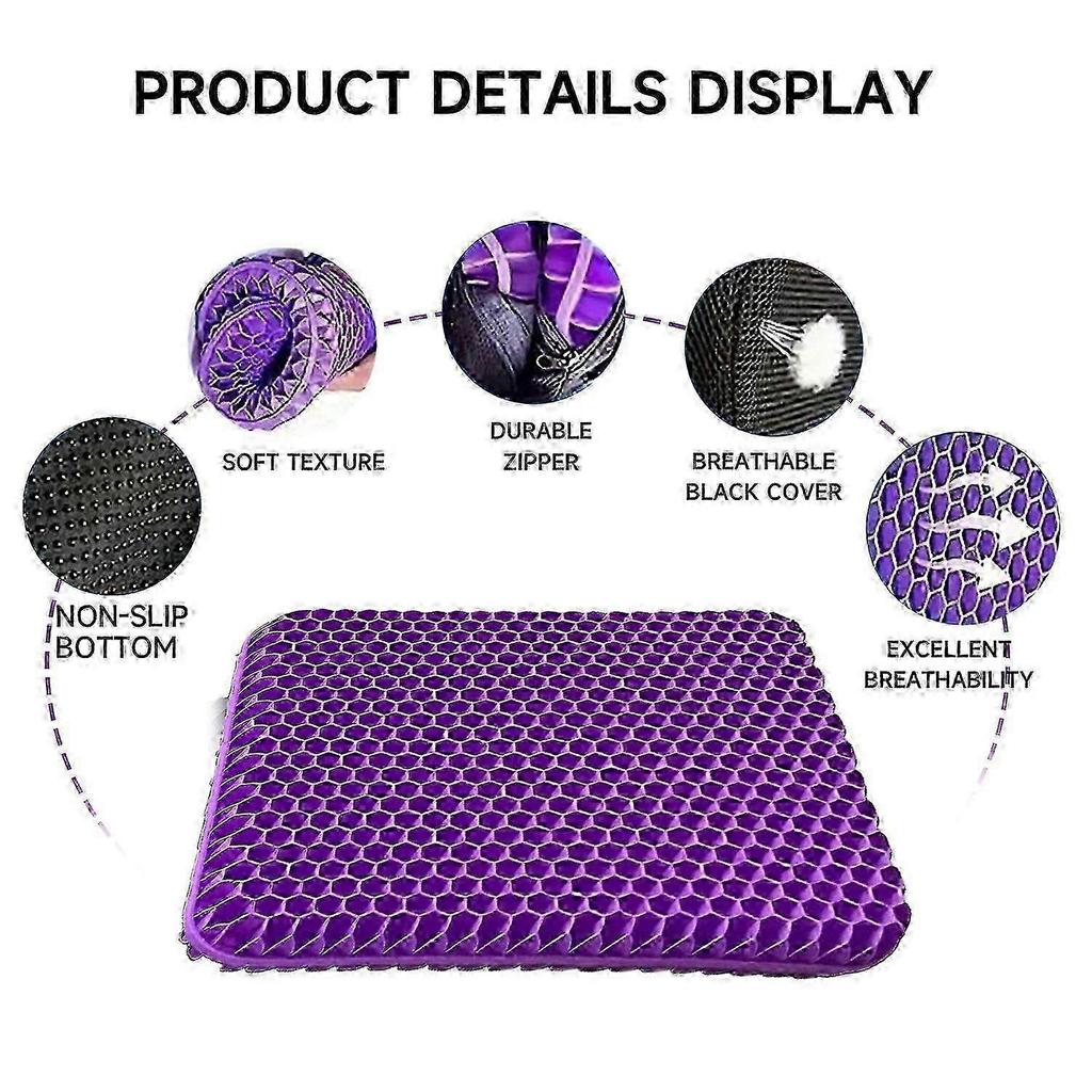 Orthopaedic Gel Seat Cushion for Home & Office Use - Sciatica & Tailbone Pain Relief Honeycomb Coccyx Cushion with Removable Cloth Cover