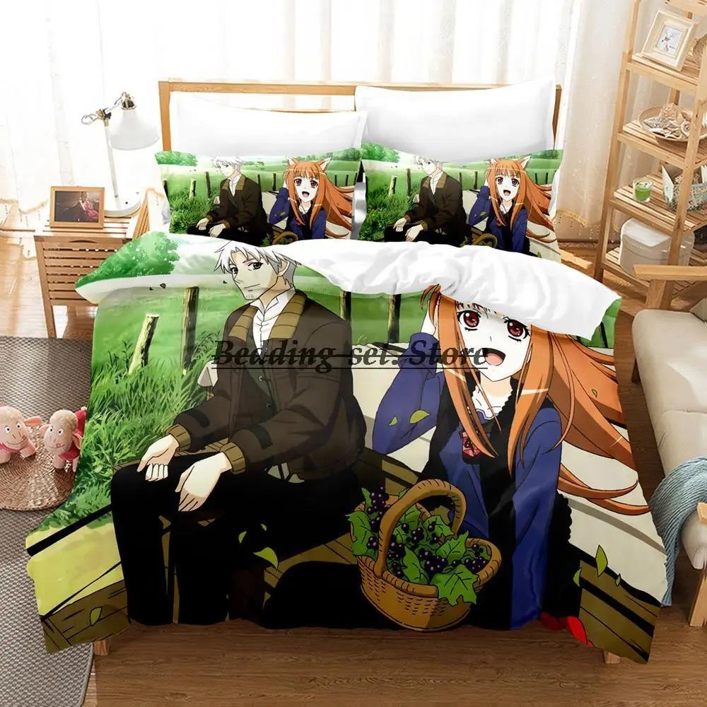 

Stylish Cozy Single Twin Full Queen King spice and wolf light novel holo lawrence Size Bed Aldult Kid Bedroo Anime Sets Quilt Comforter (quilt)-EU Single(135*200cm)3pcs