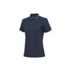 Li Ning Embroidered Logo Short Sleeve Polo Shirt With Side Slits Women Tops Deep-Indigo APLR072-3