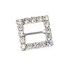 10pcs 14mm Square Shape Alloy Rhinestone Crystal Buckle Ribbon Slider for Wedding Party Invitation