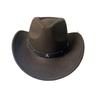 Western Cowboy Hat for Women Men Wide Brim Beach Cowgirls Hat Rolled-Up Felt Fedora Hat with Star Band