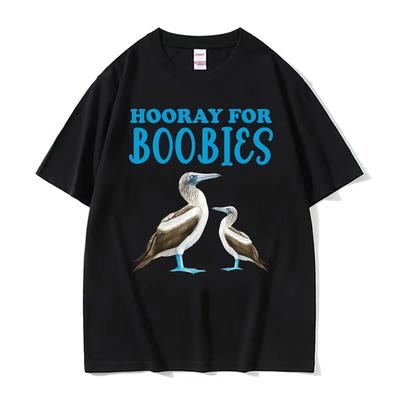 Hurra für Brüste Blaufußtölpel Lustiges Grafik-T-Shirt Unisex Unisex Mode Vintage T-Shirt Lässiges Kurzarm Lockeres T-Shirt