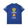 Camiseta Oversized de Casal Ferrari F1 Racing Estampa Clássica de Logo de Patrocinador Manga Curta Casual de Motorsport Streetwear
