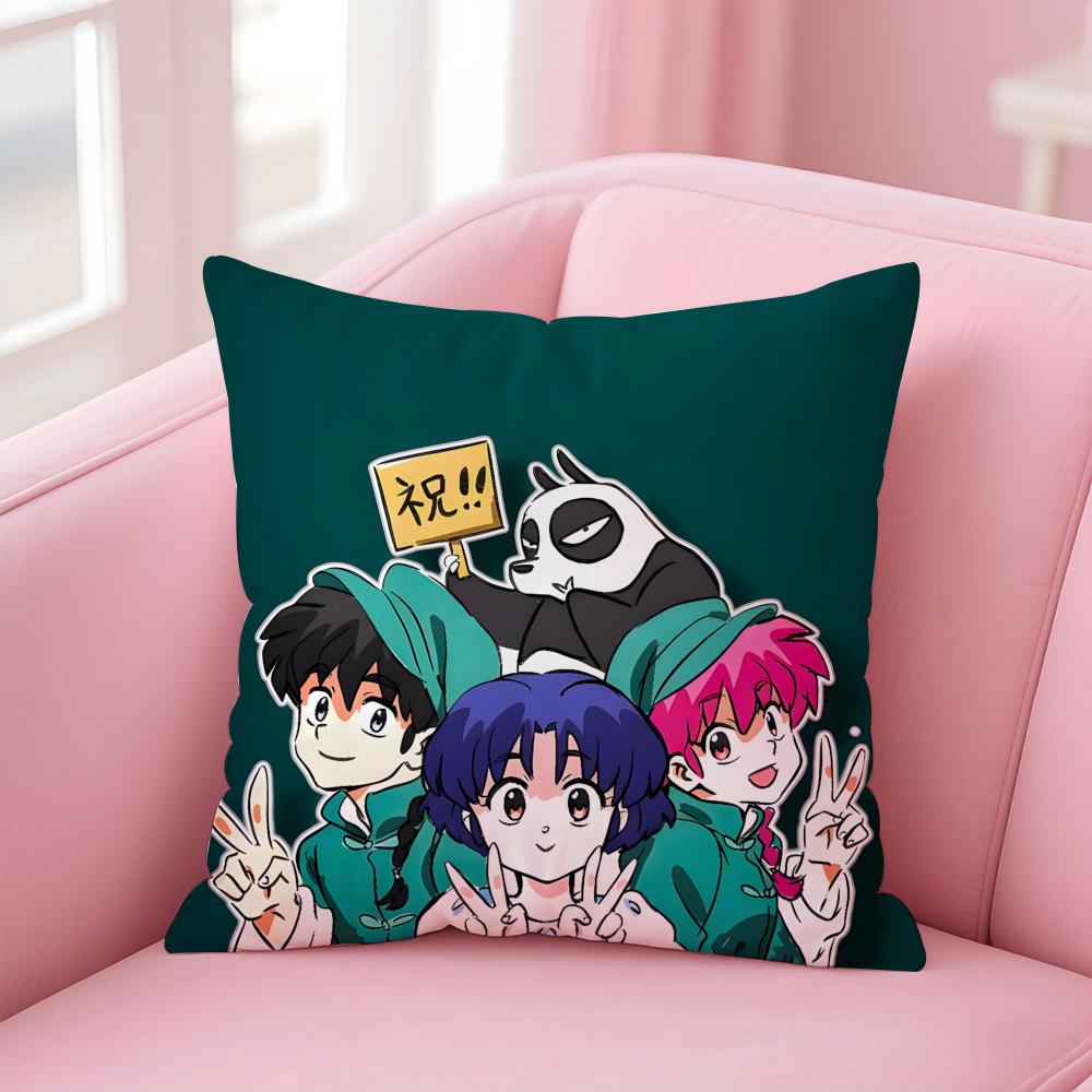 Anime Funny RRRanma Cushion Cover Pillow Case Soft Skin Friendly Fabric Comfort Concealed Zipper