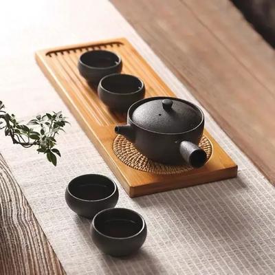 Bamboe Hout Thee Dienblad, Thee Bord Accessoires, Onderzetter Rotan Mat, Rechthoekig Serveertafel Bord, Opbergschaal voor Hotel Gongfu Thee