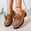 Schleife Polka Dot Damen neuer Stil Retro kleine Lederschuhe Damen Einzelne Schuhe