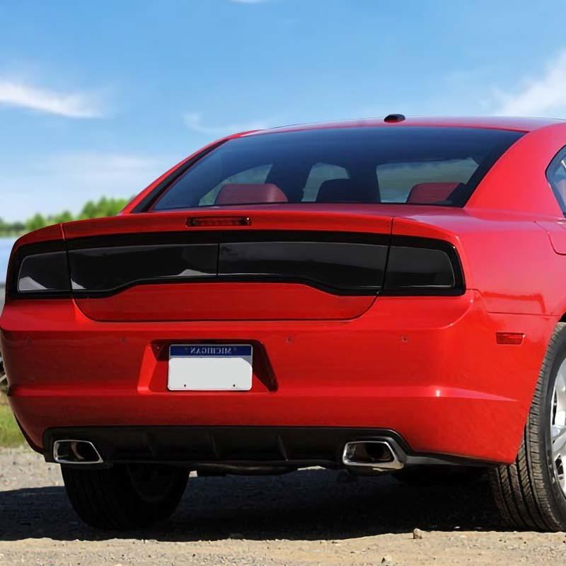 Taillights Covers Rear Lamp Housing ABS Tail Light Decoration For Dodge Charger 2011-2014 Exterior Accessoriess (Smoked Black)