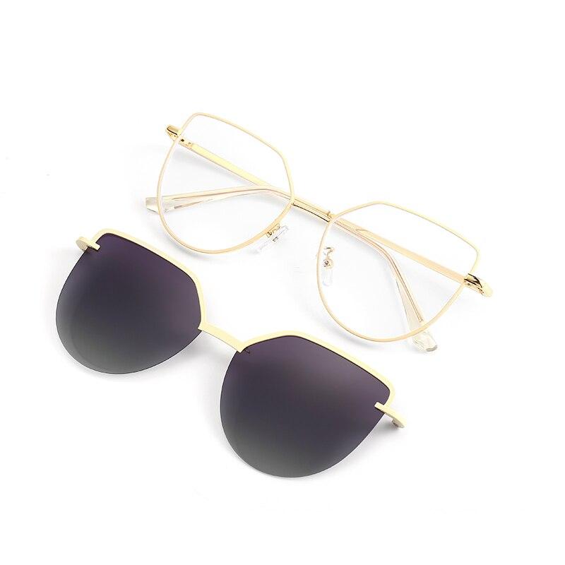 

Cat Eye Flip on Sunglasses Women Anti Blue Light Glasses Frames Polarized Magnetic Clip Ladies Fashion Computer Eyeglasses