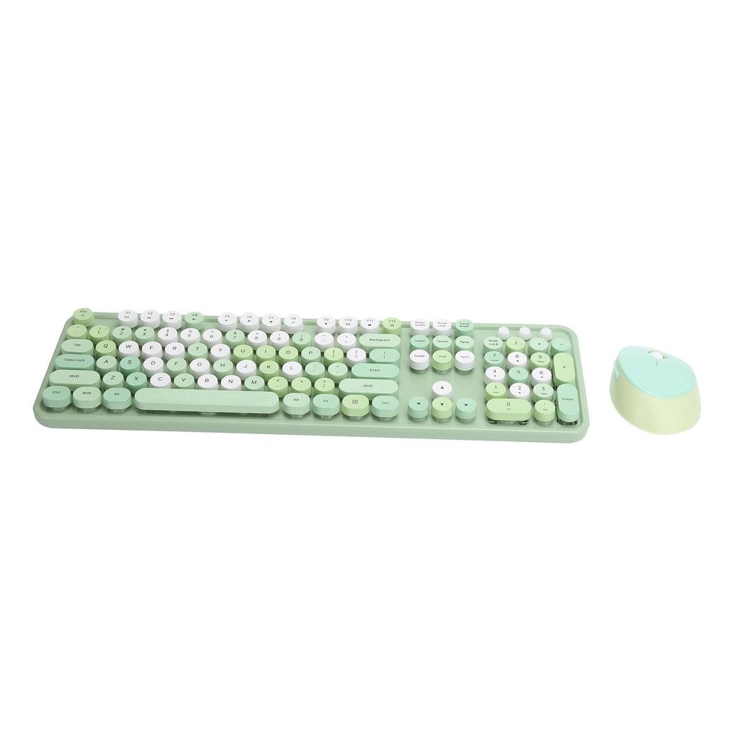 2.4Ghz Wireless 104 Key Keyboard and Mouse Set Desktop Cute Keyboard for Computer(Black Red Mixed Color )