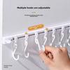 No-hole Sliding Sticky Hooks Behind Kitchen Cabinet Doors with Rows of Storage Track Hooks