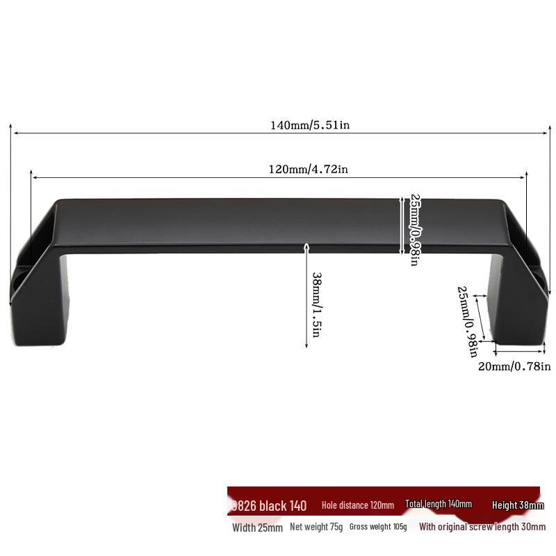 Heavy Duty Black Metal Barn Door Handle for Sliding & Wooden Doors