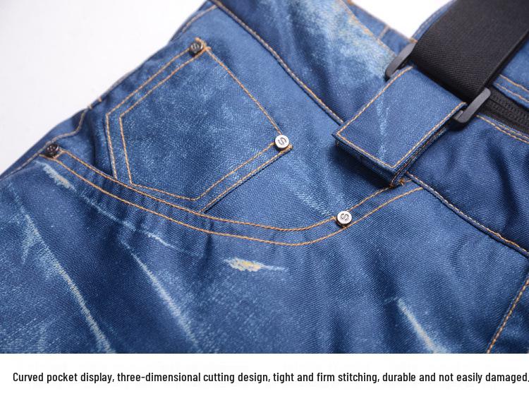 Men's Winter Thickened Denim Ski & Snowboard Pants