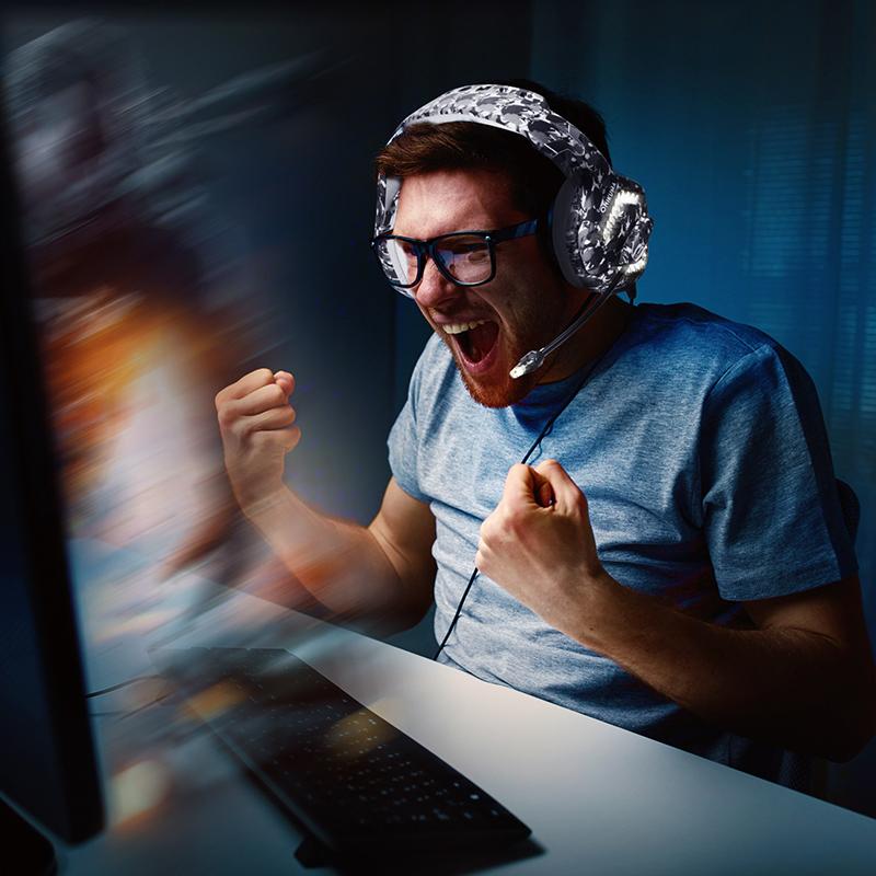 ONIKUMA Camouflage-Computerspiel-Kopfhörer, 50 mm, große Antriebseinheit, Super-Stereo-Bass, 3,5 mm kabelgebundenes Headset für PS4, XBOX-Gaming