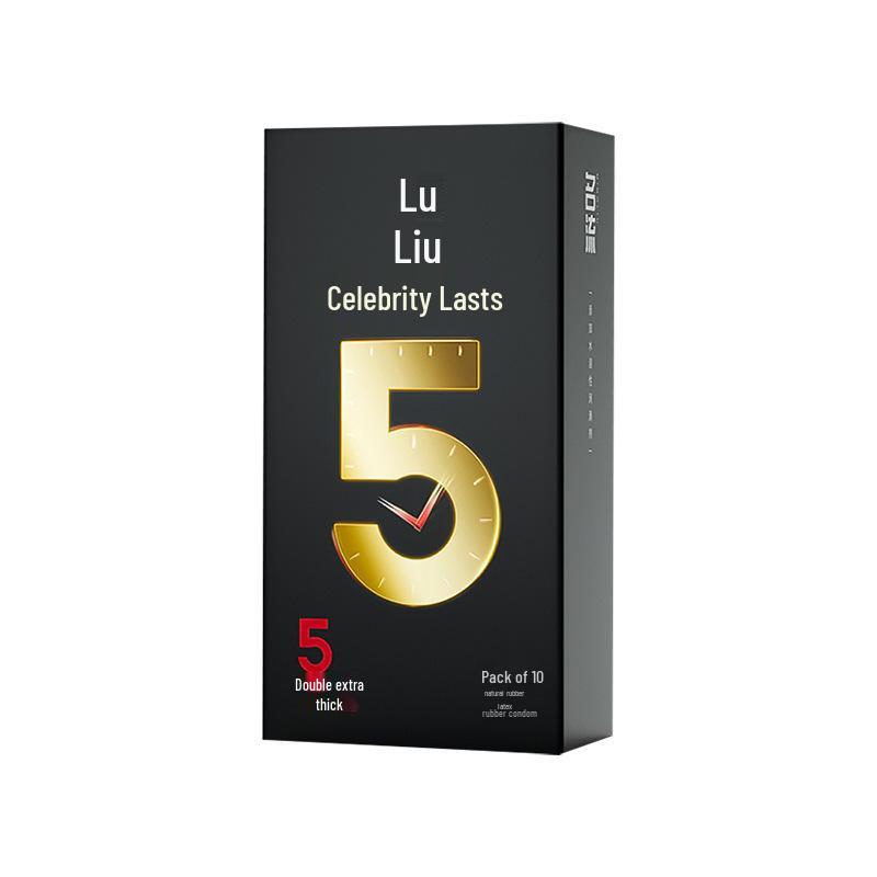 Celebrity Ultra-Thin G-Spot Condoms, Ice & Fire Combo, Small Size, Large Particles, Black