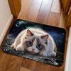 Cat Pattern Optical Illusion Doormat Non-slip Bedroom Door Rug Bathroom Carpet  Home Decor