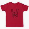 Heavy Metal Devil Horns Black Line Kids T-Shirt